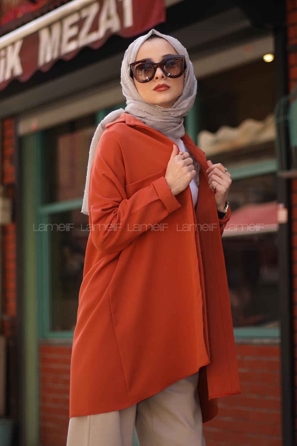 Modalamelif Kiremit İki Cep Gömlek