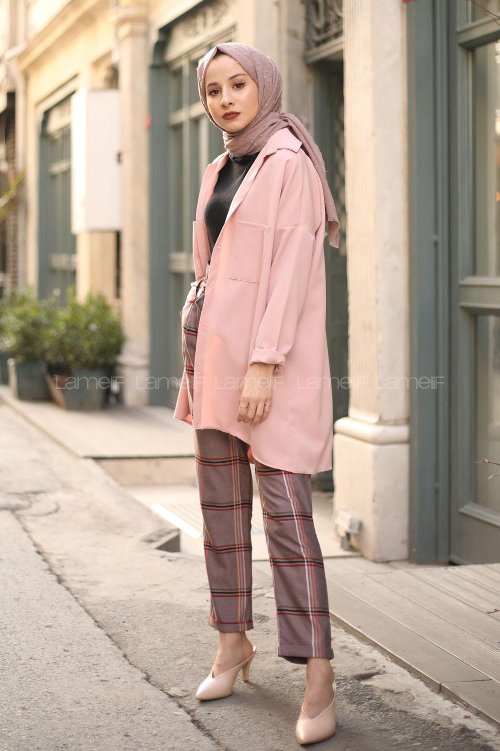 Modalamelif Pudra İki Cep Gömlek