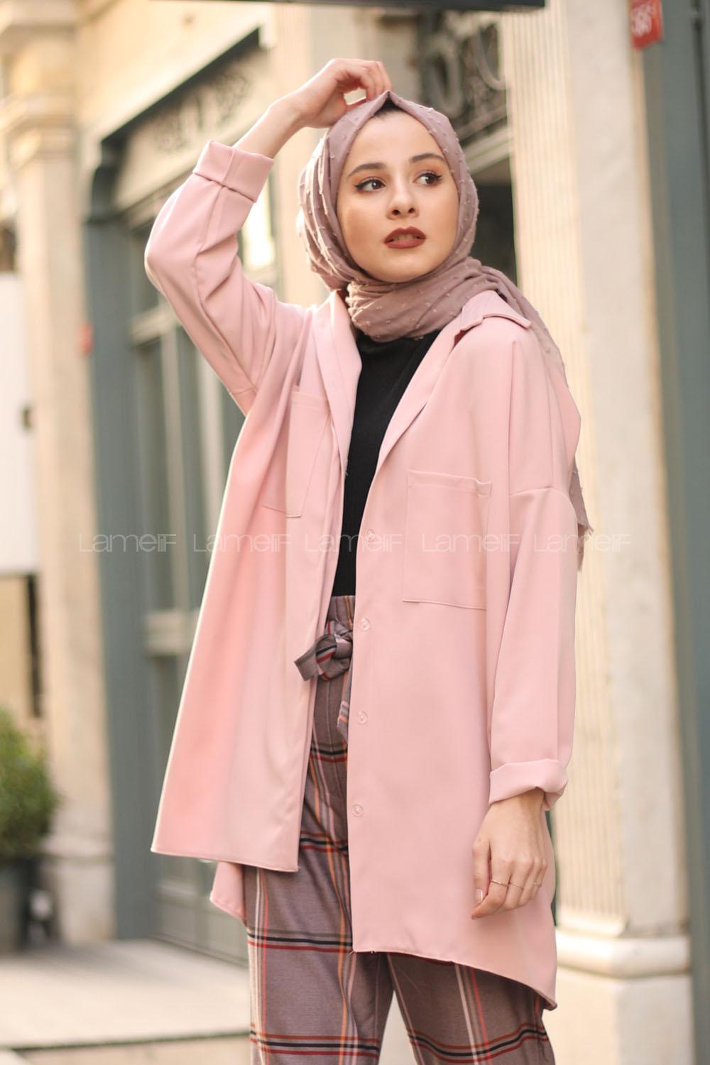 Modalamelif Pudra İki Cep Gömlek