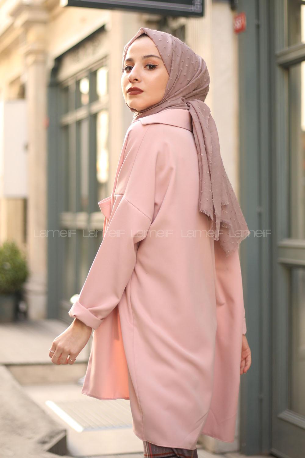 Modalamelif Pudra İki Cep Gömlek