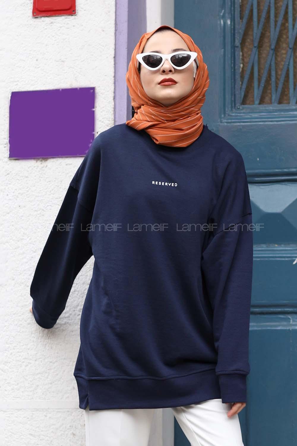 Modalamelif Marigunta Baskılı Sweat Lacivert