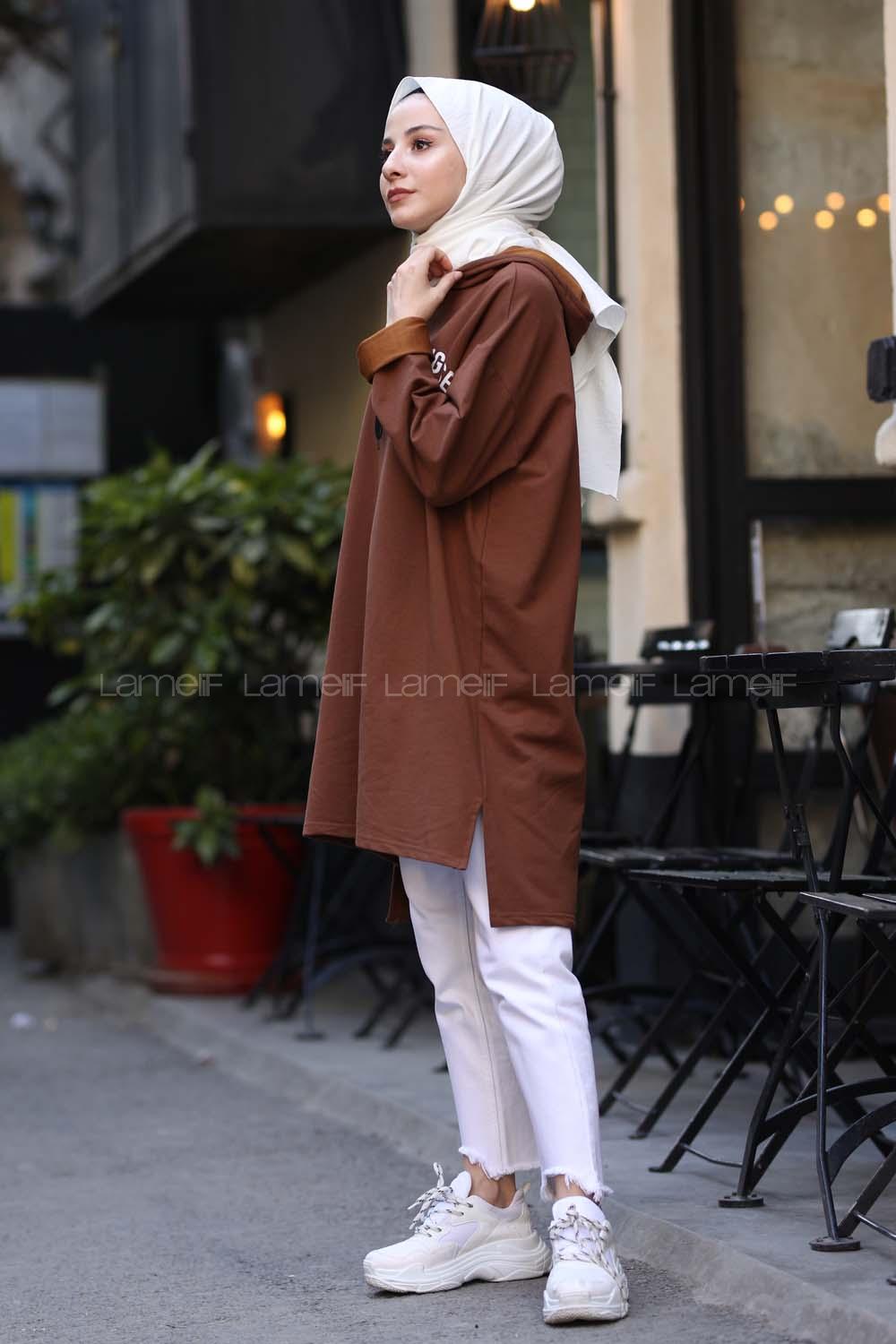 Modalamelif Acı Kahve Real Baskılı Sweat