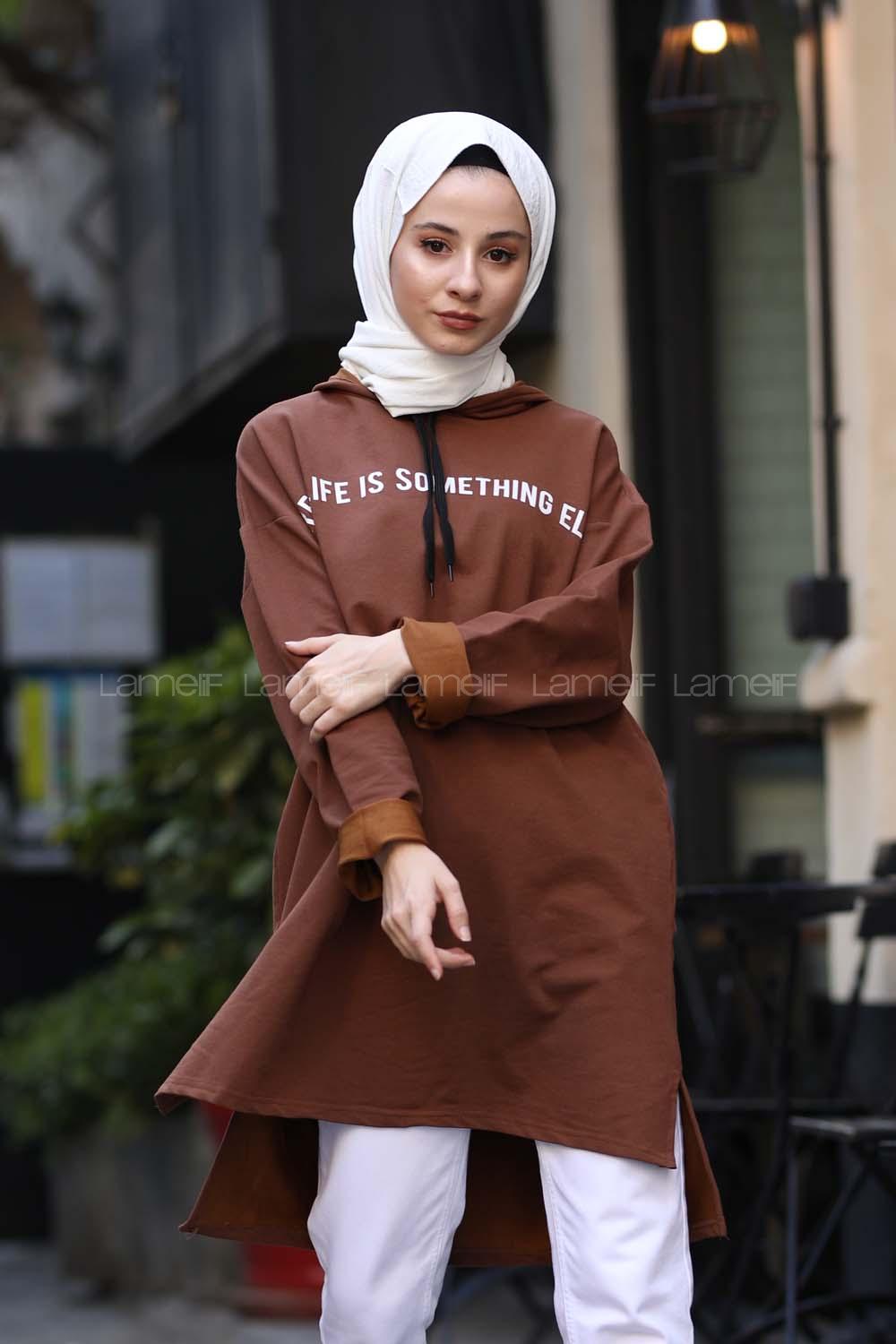 Modalamelif Acı Kahve Real Baskılı Sweat