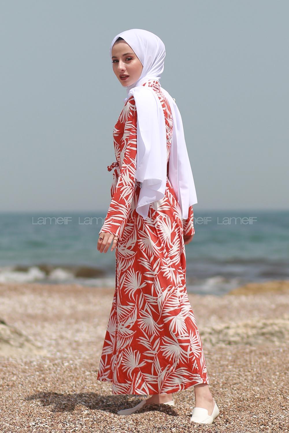 Modalamelif Tropik Elbise Kiremit