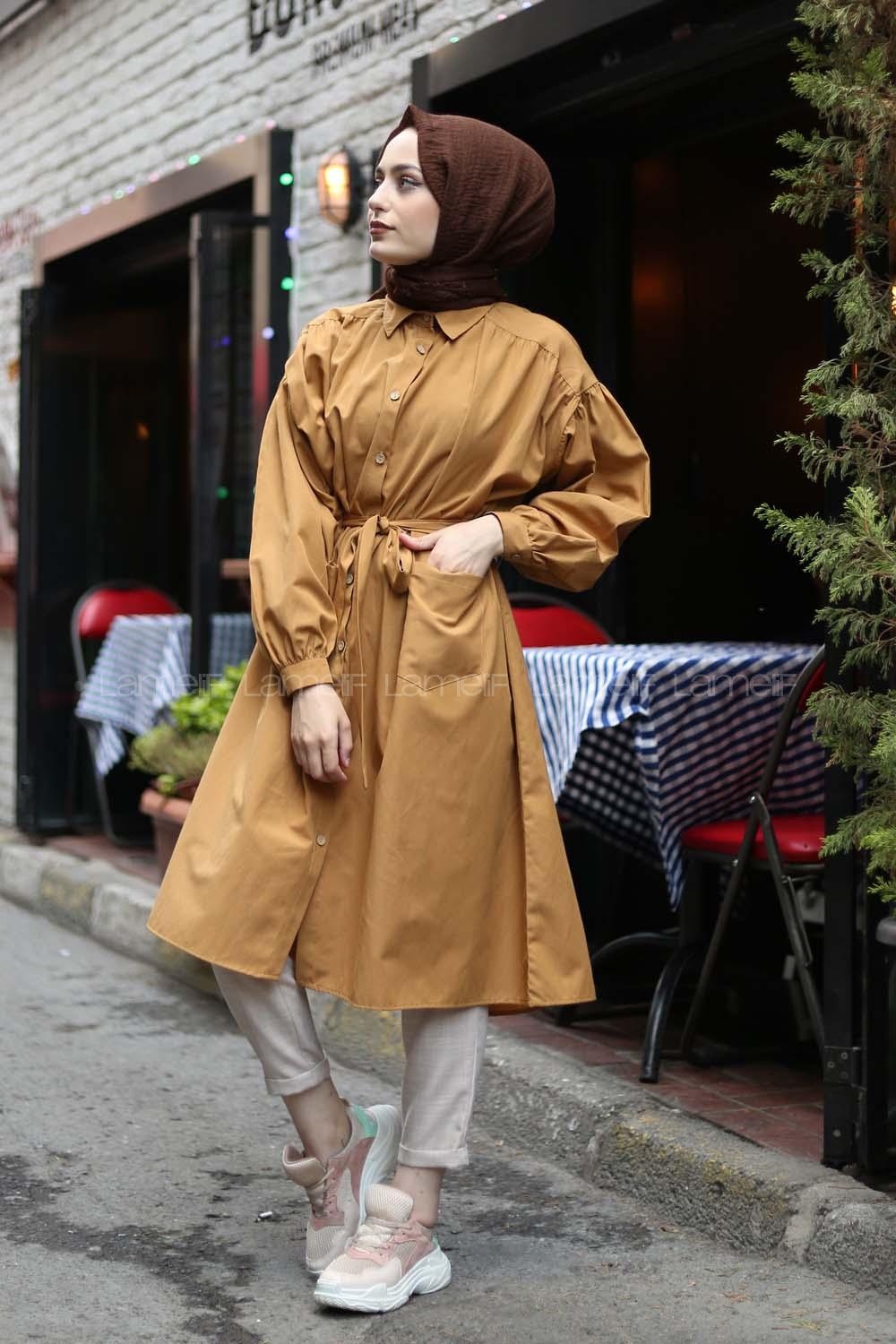 Modalamelif Uzun Gömlek Hardal Sarısı