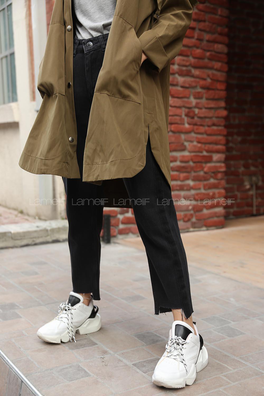 Modalamelif Siyah Paça Kesik Havuç Pantolon