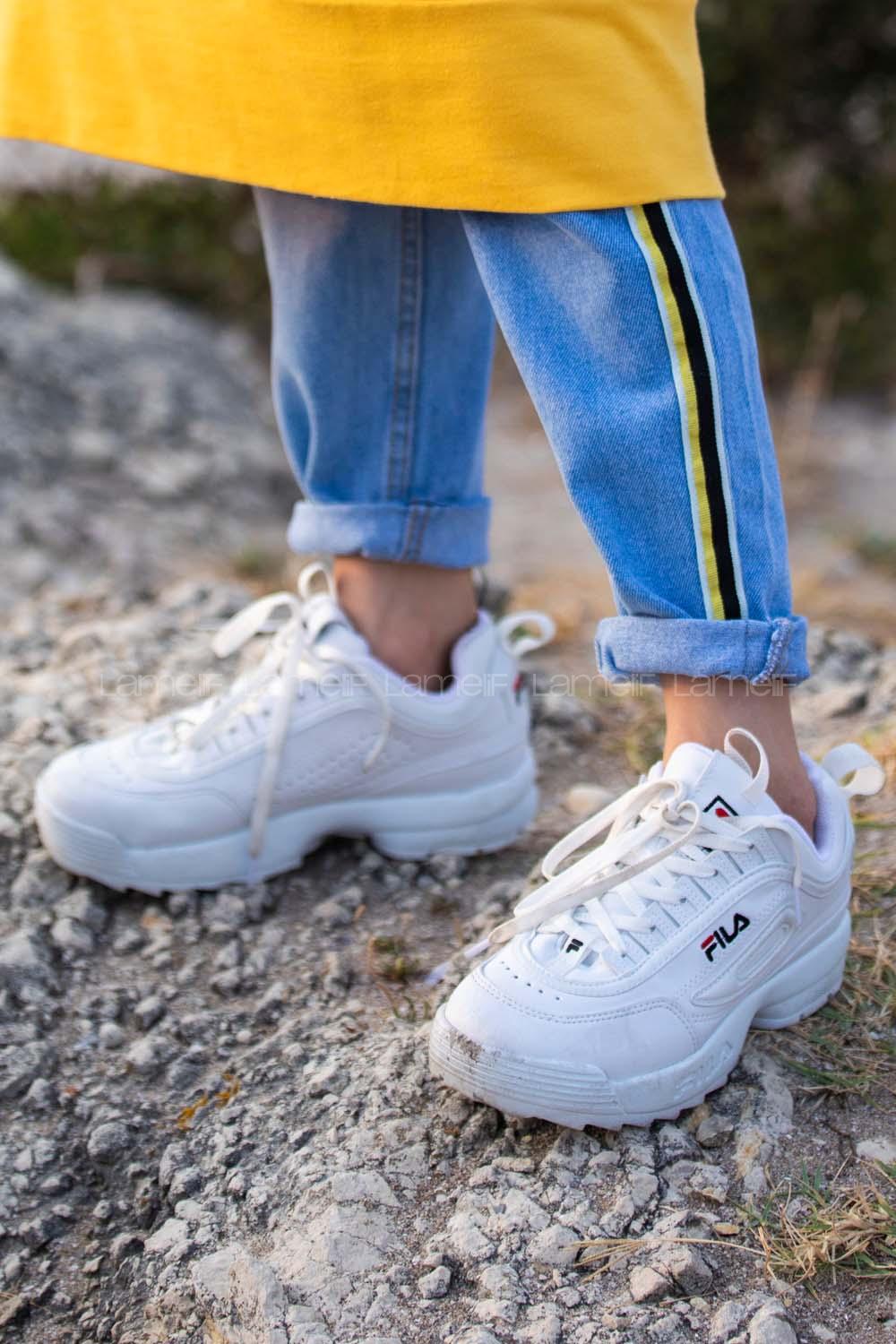 Modalamelif Kalın Tabanlı Spor Ayakkabı Beyaz