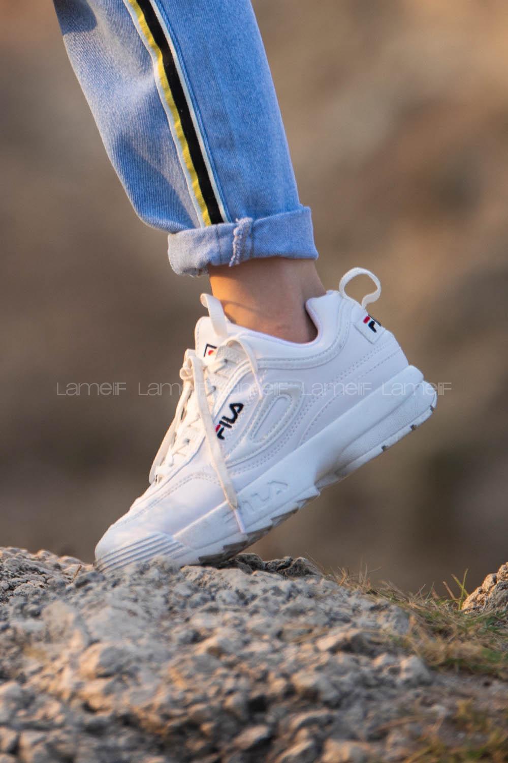 Modalamelif Kalın Tabanlı Spor Ayakkabı Beyaz