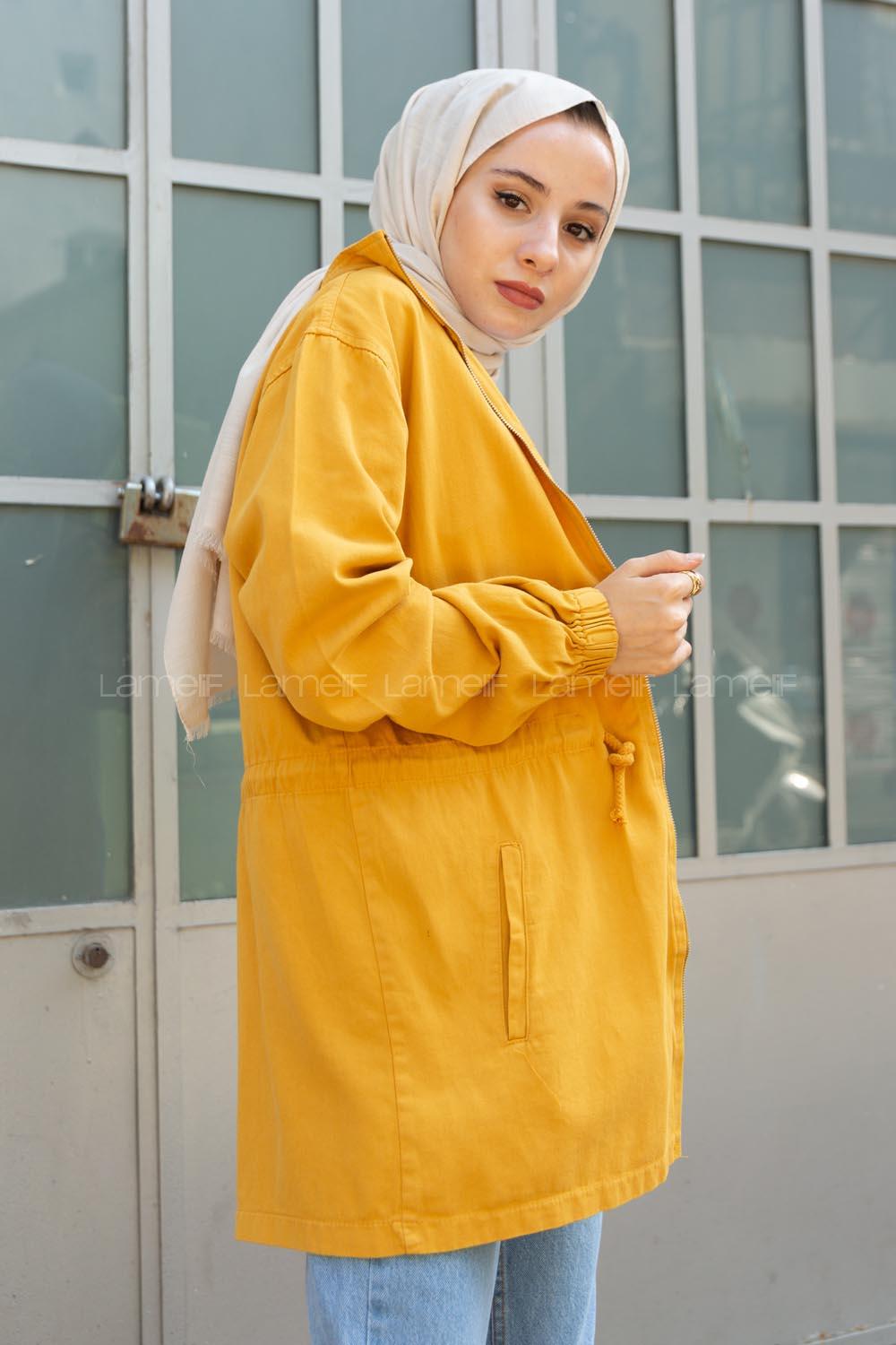 Modalamelif  Msgd Baskılı Ceket Hardal Sarısı