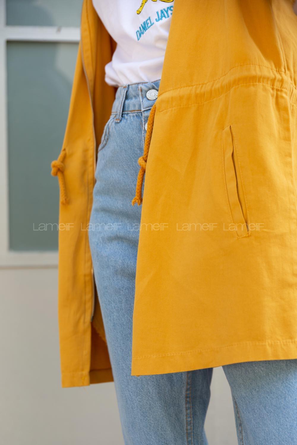 Modalamelif  Msgd Baskılı Ceket Hardal Sarısı