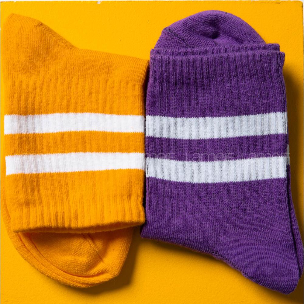 Modalamelif Old Scholl Şeritli Turuncu Çorap