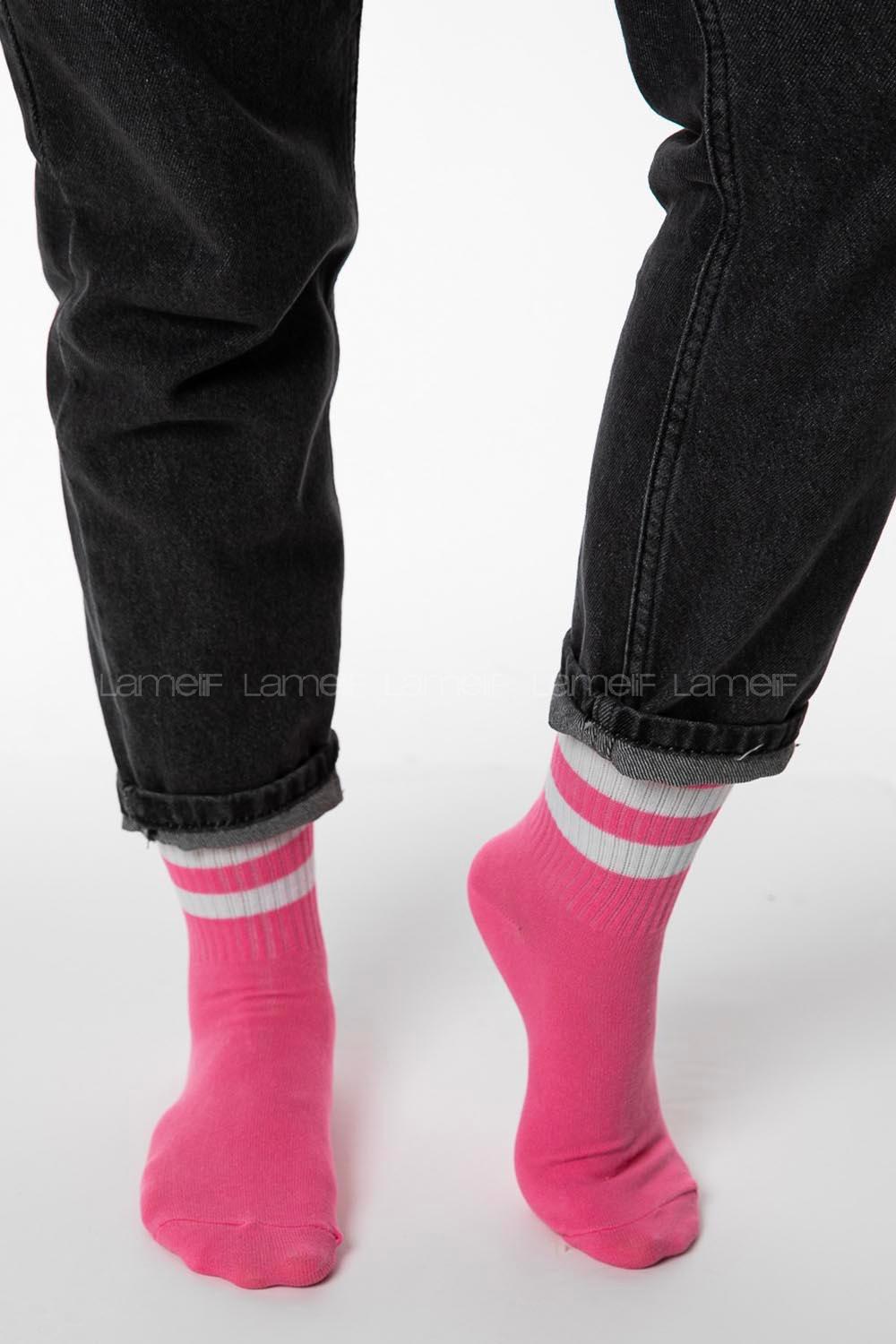 Modalamelif Old Scholl Şeritli Pudra Çorap