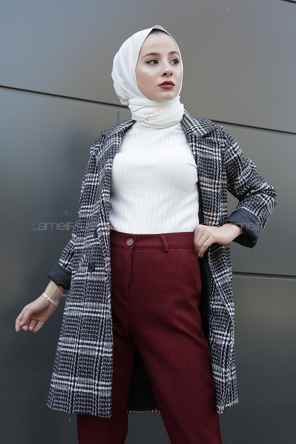 Modalamelif Kuruvaze Ekose Ceket Siyah