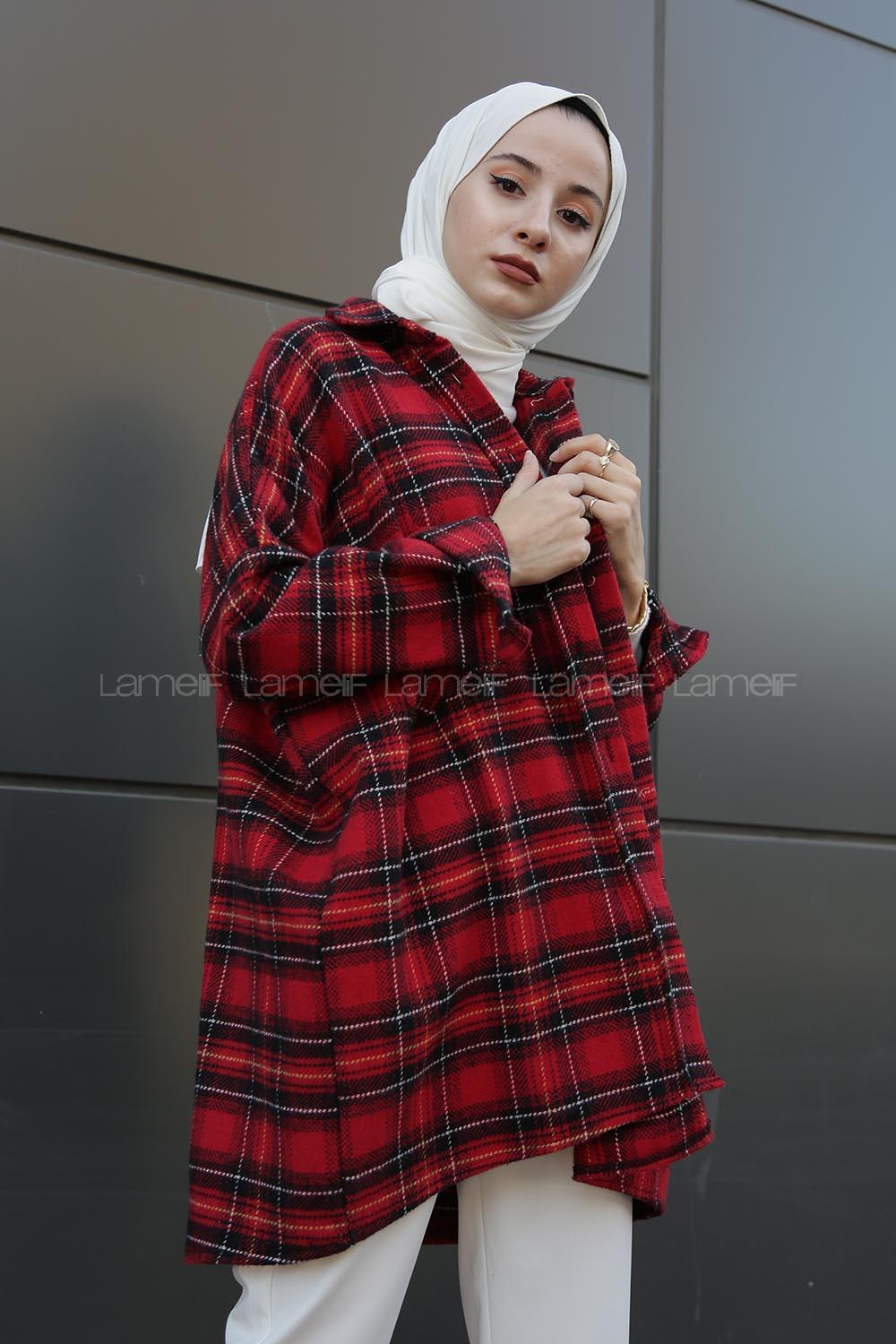 Modalamelif Tek Cepli Ekose Oduncu Gömlek Kırmızı