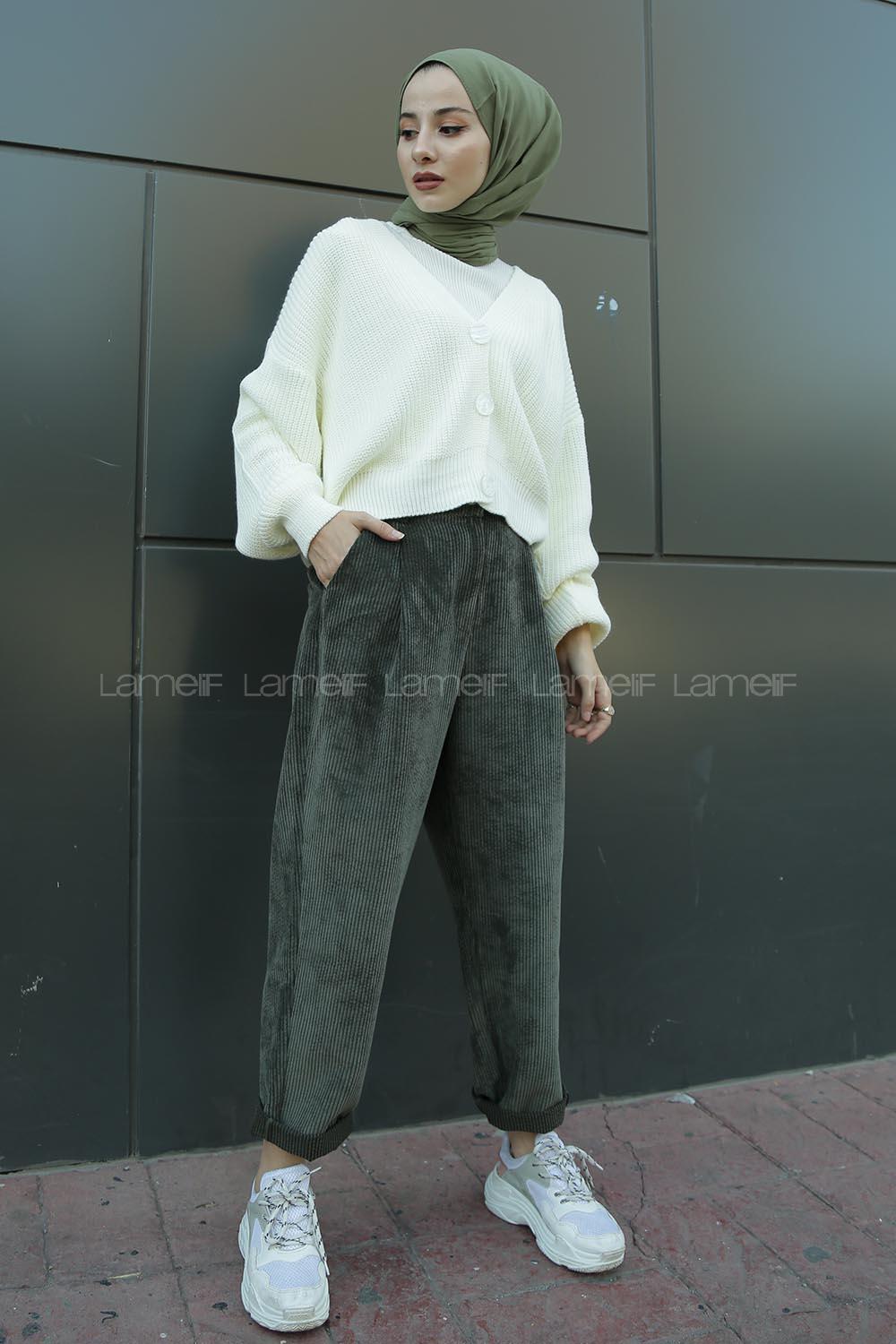 Modalamelif Düğmeli Selanik Hırka Ekru