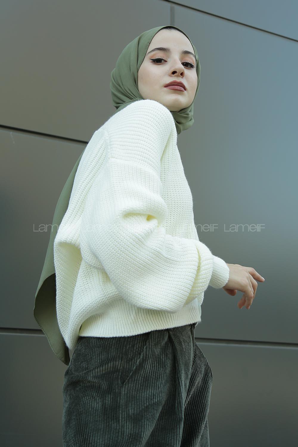 Modalamelif Düğmeli Selanik Hırka Ekru