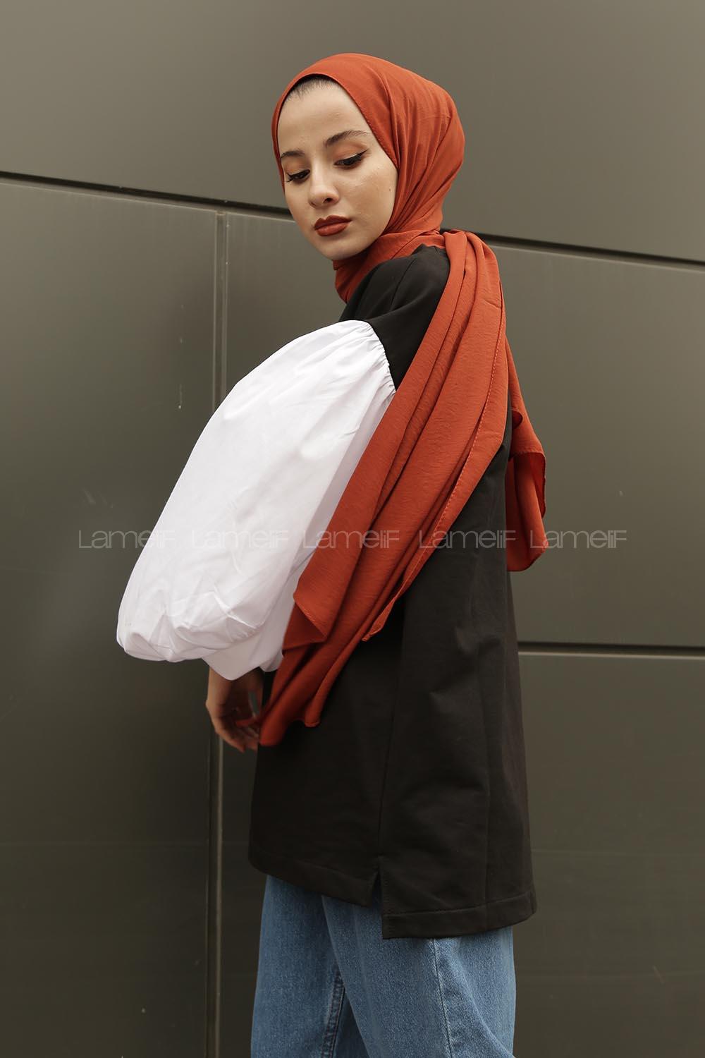 Modalamelif Balon Kol Düz Sweat Siyah Beyaz