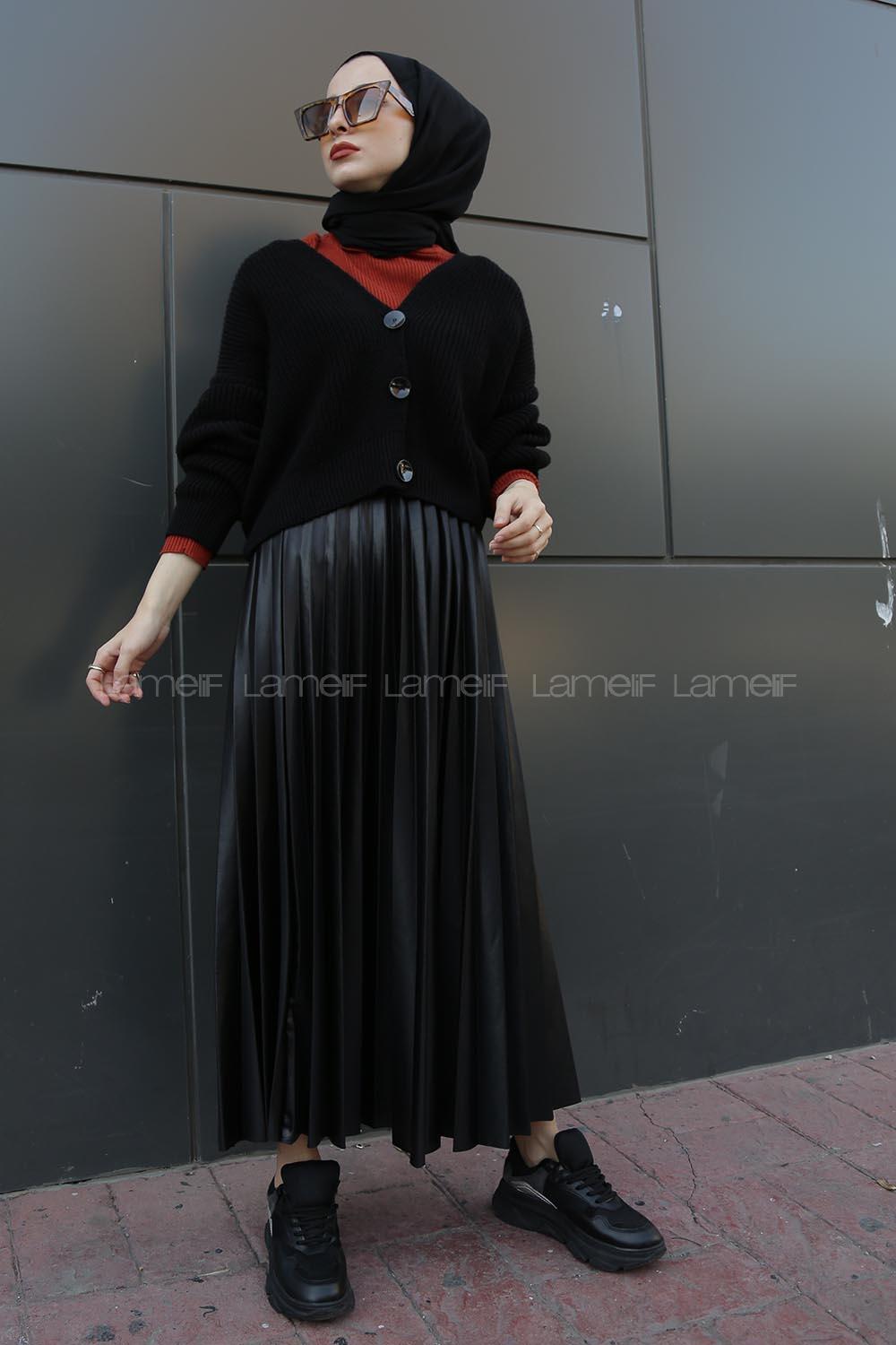 Modalamelif Düğmeli Selanik Hırka Siyah