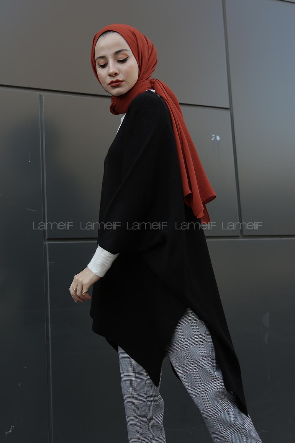 Modalamelif V Yaka triko Panço Siyah