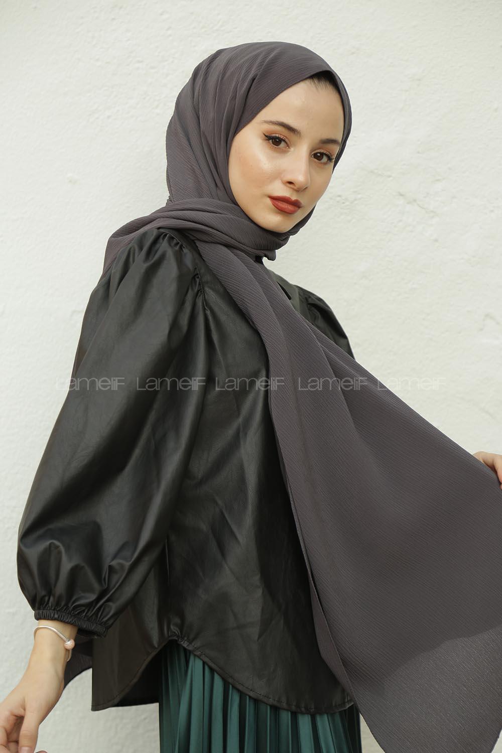 Modalamelif Antrasit Krınkıl Medine İpeği Şal