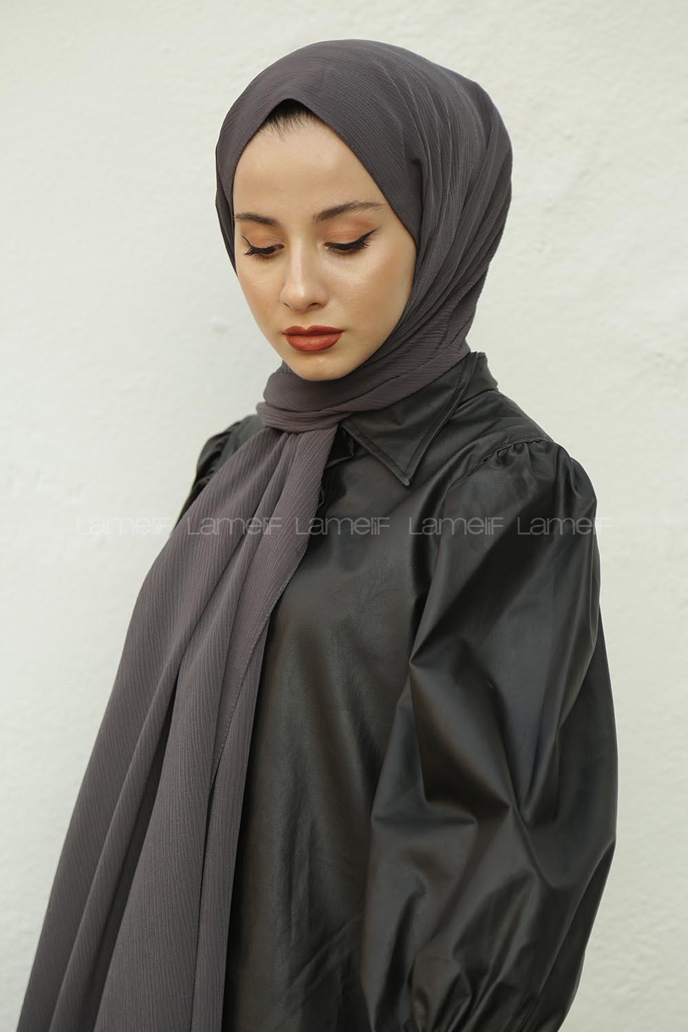 Modalamelif Antrasit Krınkıl Medine İpeği Şal
