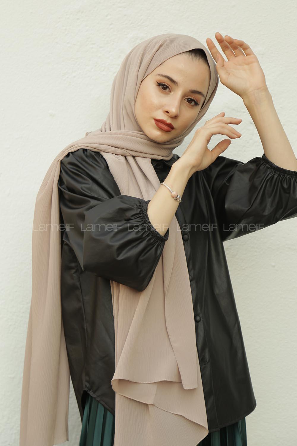 Modalamelif Bej Krınkıl Medine İpeği Şal