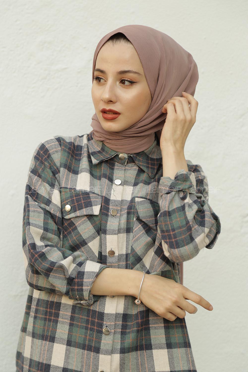 Modalamelif Küllü Kahve Krınkıl Medine İpeği Şal