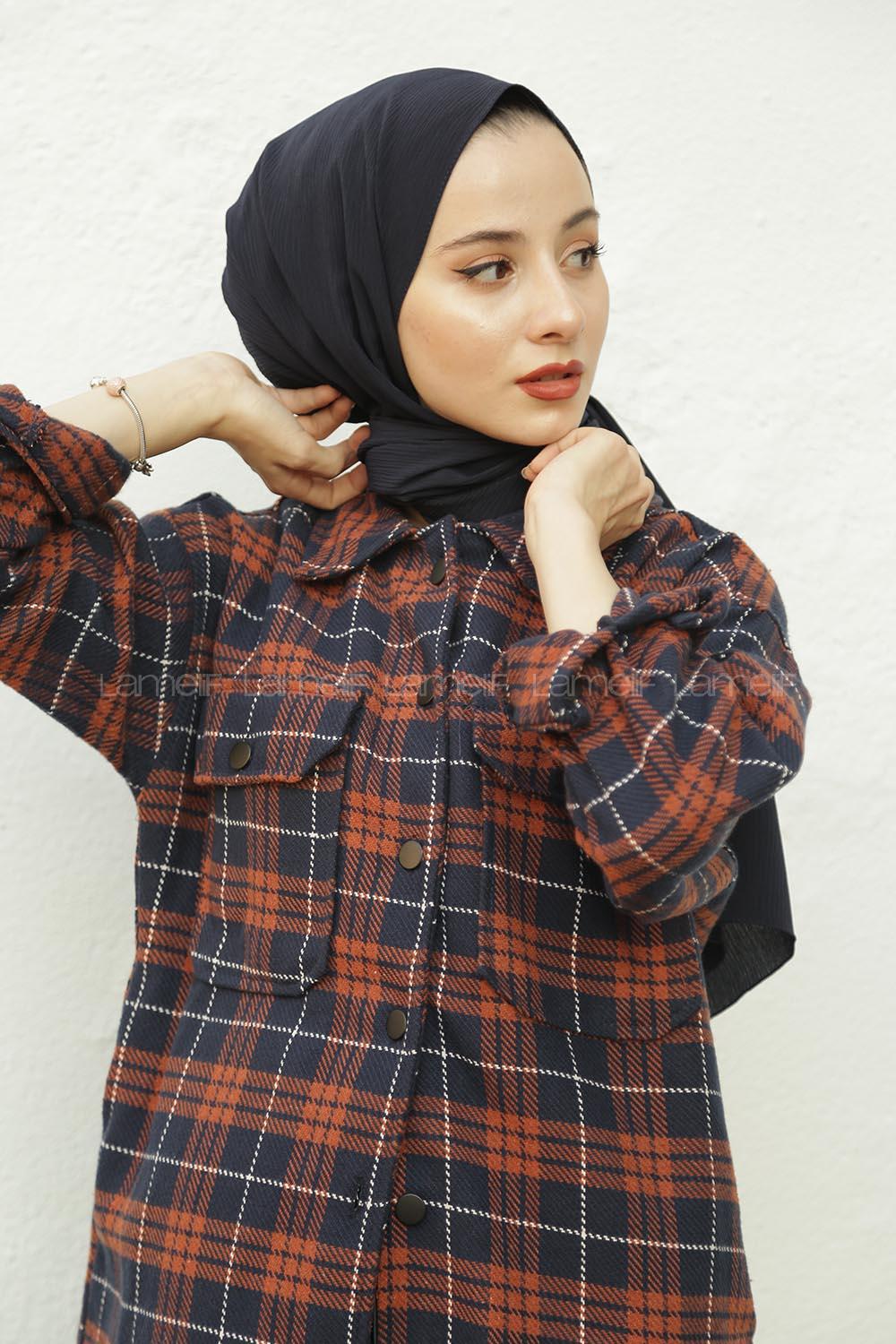 Modalamelif Lacivert Krınkıl Medine İpeği Şal