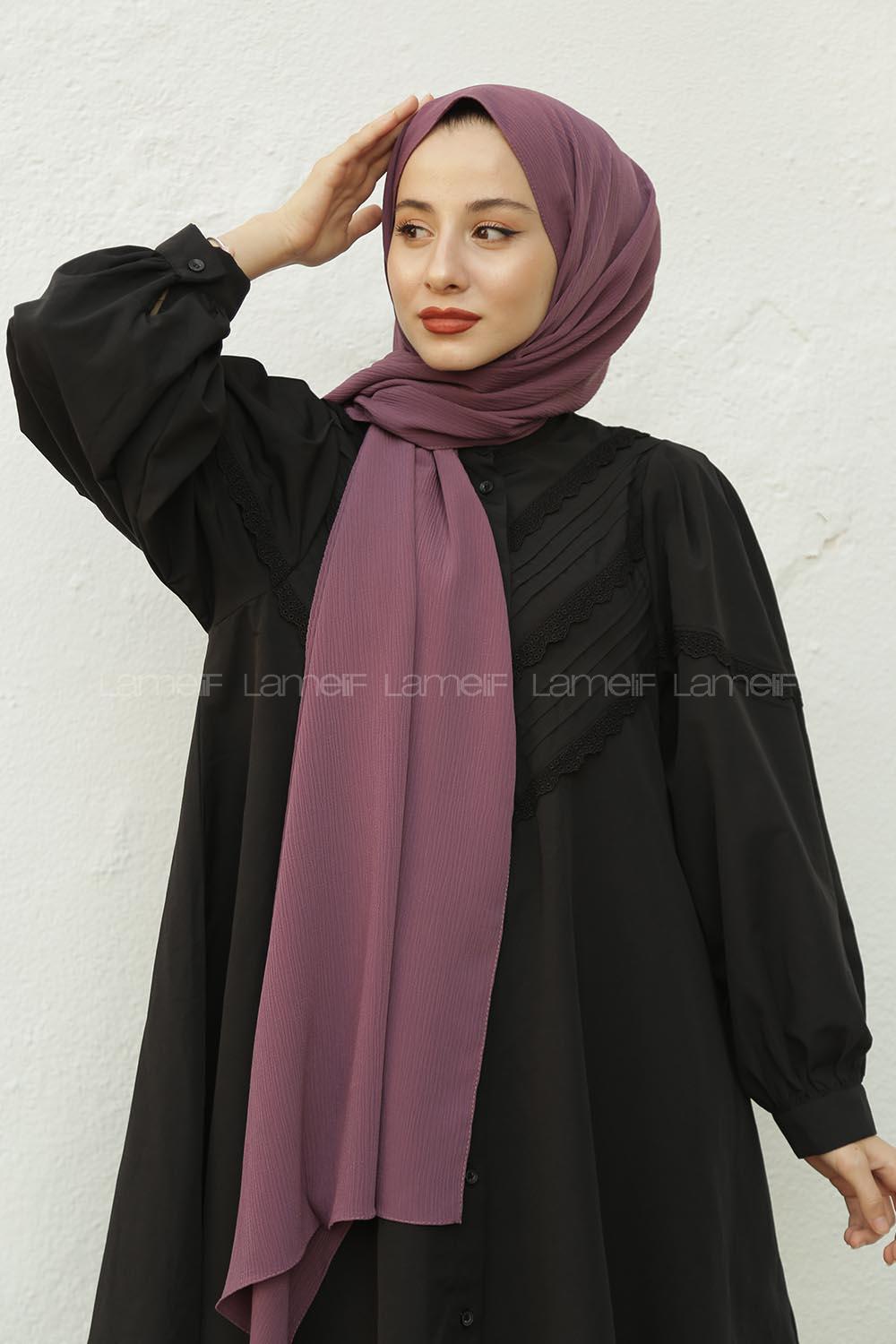 Modalamelif Mor Krınkıl Medine İpeği Şal