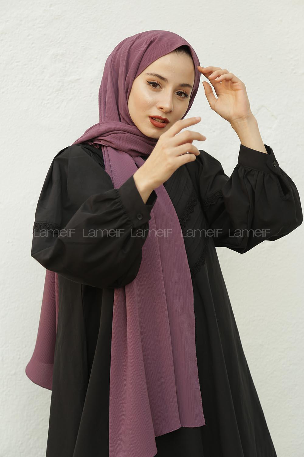 Modalamelif Mor Krınkıl Medine İpeği Şal