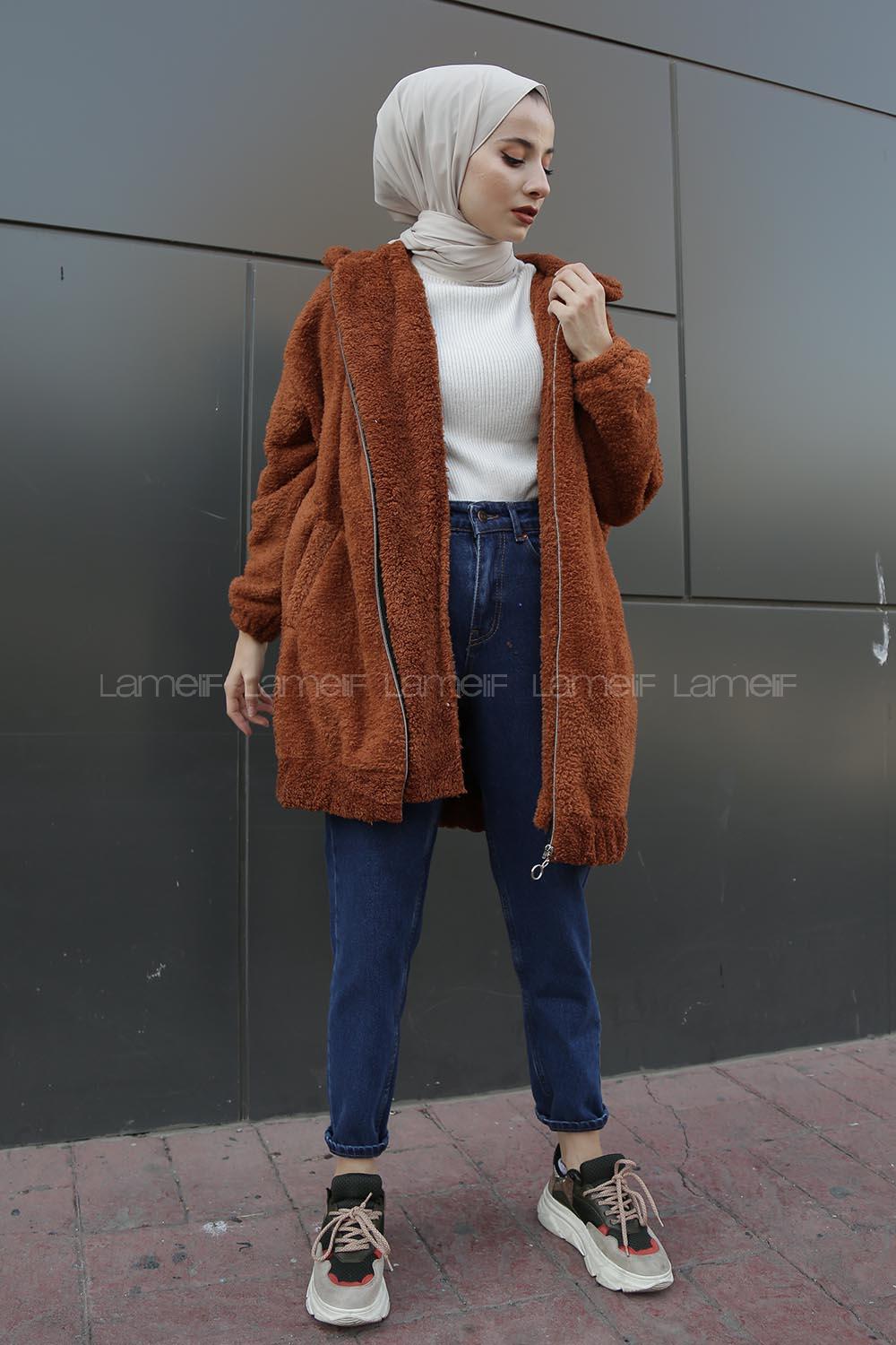 Tan Shirt Collar Long Arm Coat