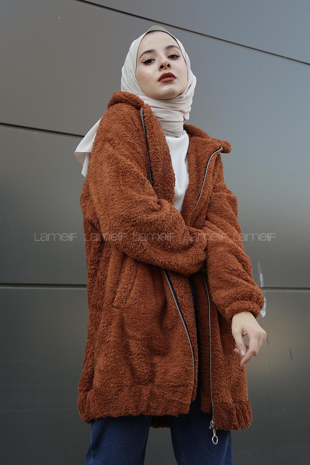 Tan Shirt Collar Long Arm Coat