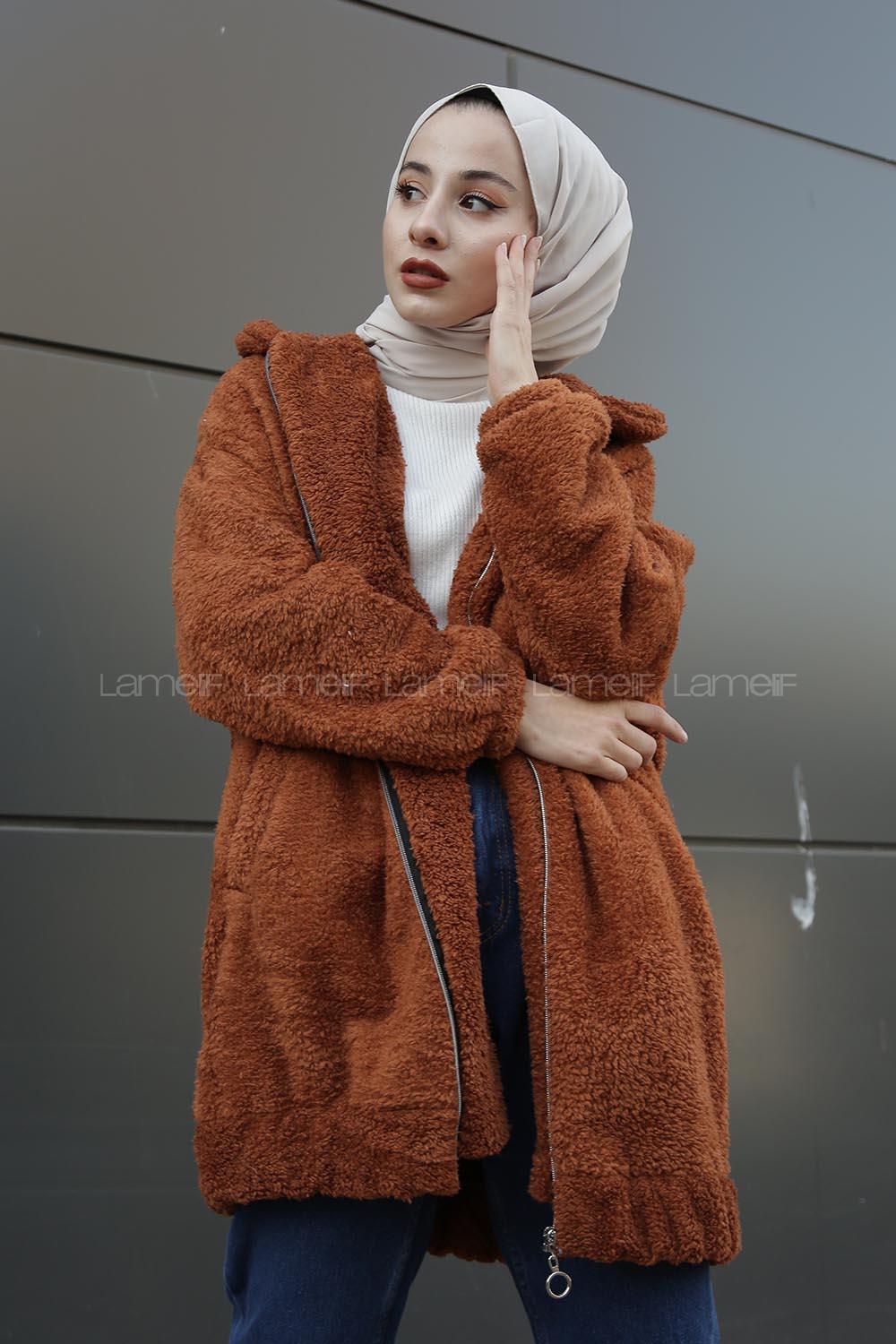 Tan Shirt Collar Long Arm Coat