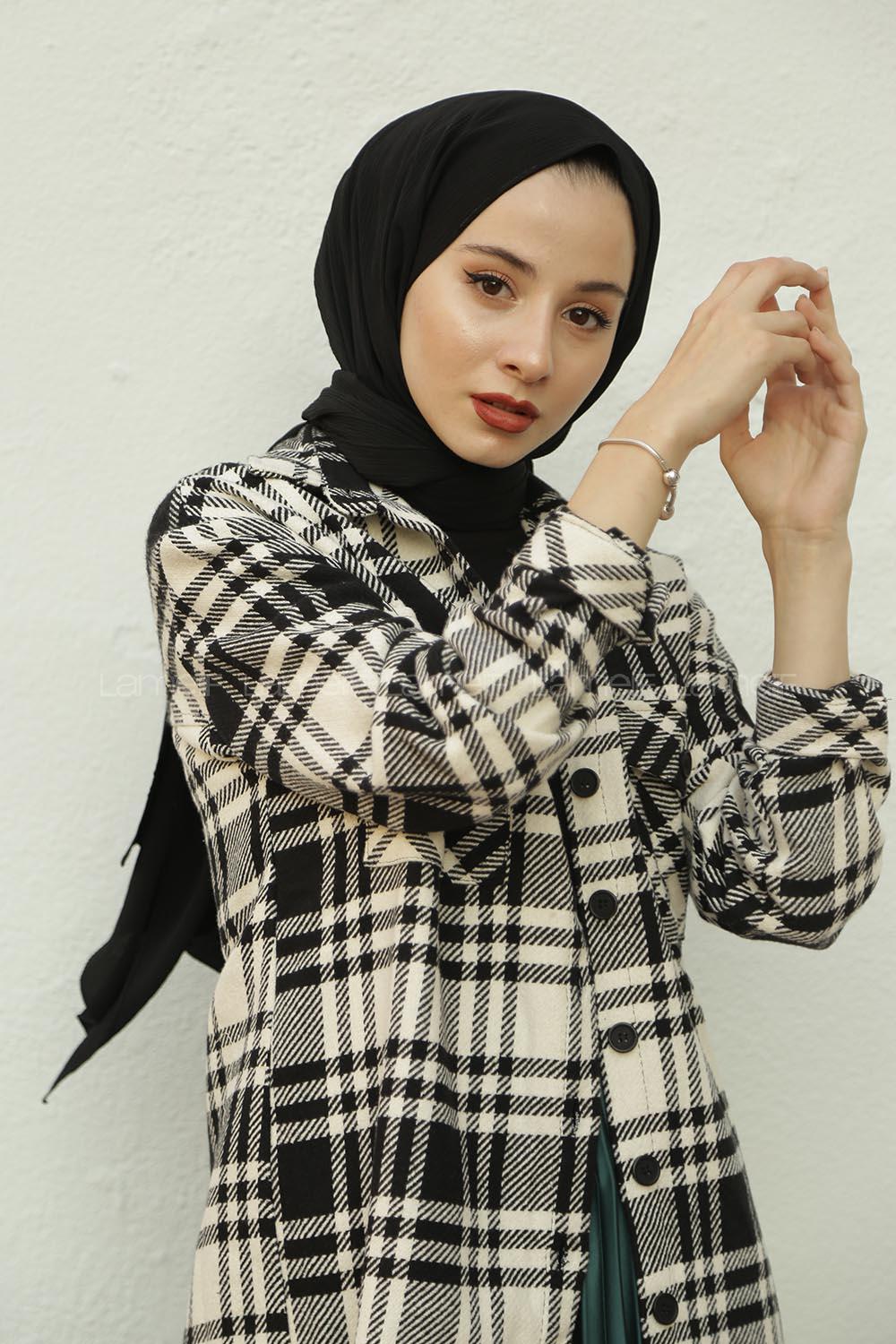 Modalamelif Siyah Krınkıl Medine İpeği Şal