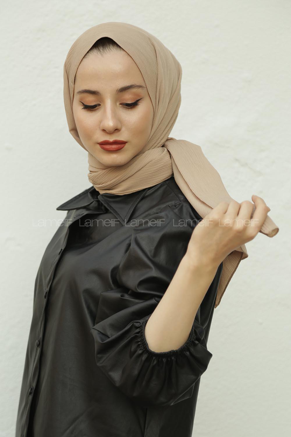 Modalamelif Toprak Rengi Krınkıl Medine İpeği Şal