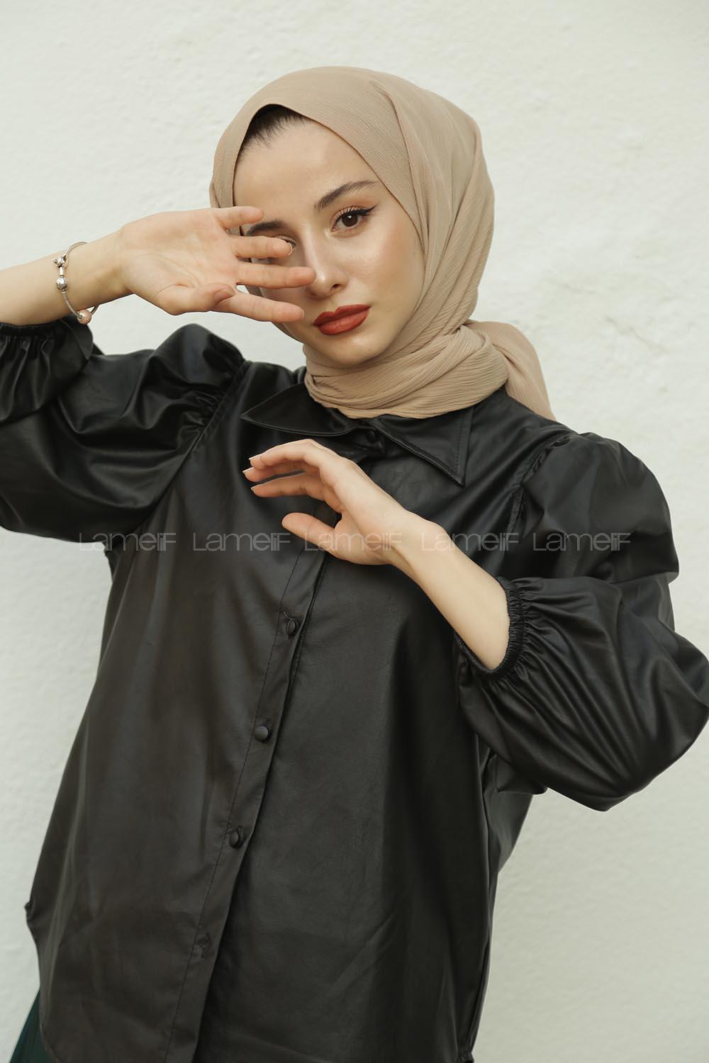 Modalamelif Toprak Rengi Krınkıl Medine İpeği Şal