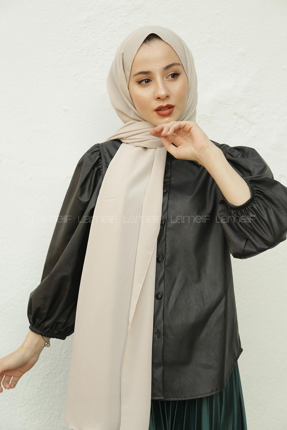 Modalamelif Vizonrengi Krınkıl Medine İpeği Şal