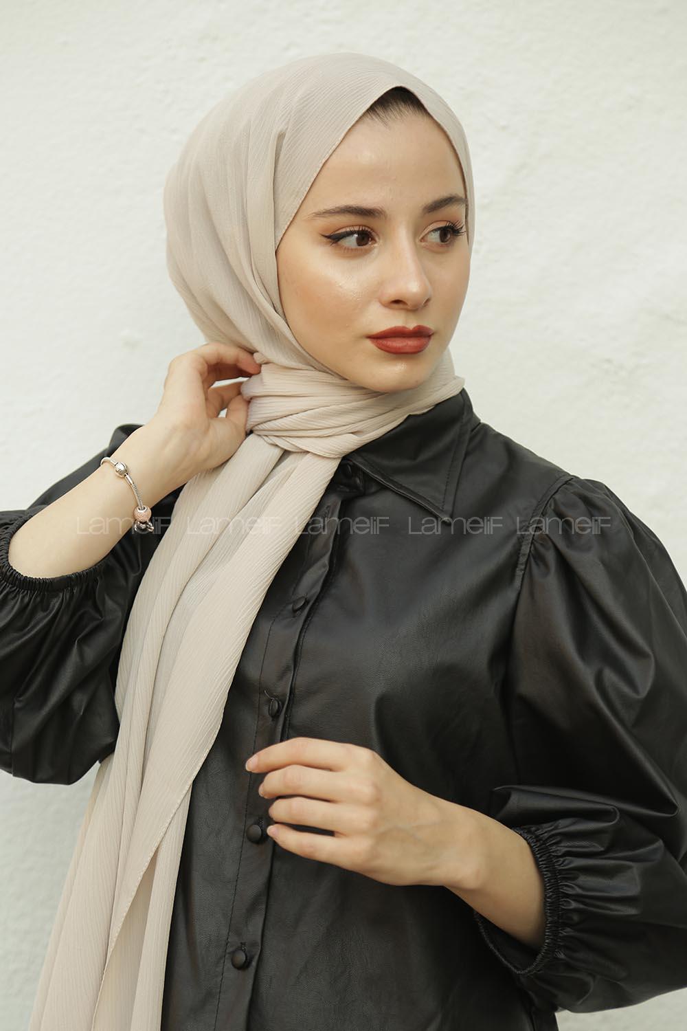 Modalamelif Vizonrengi Krınkıl Medine İpeği Şal