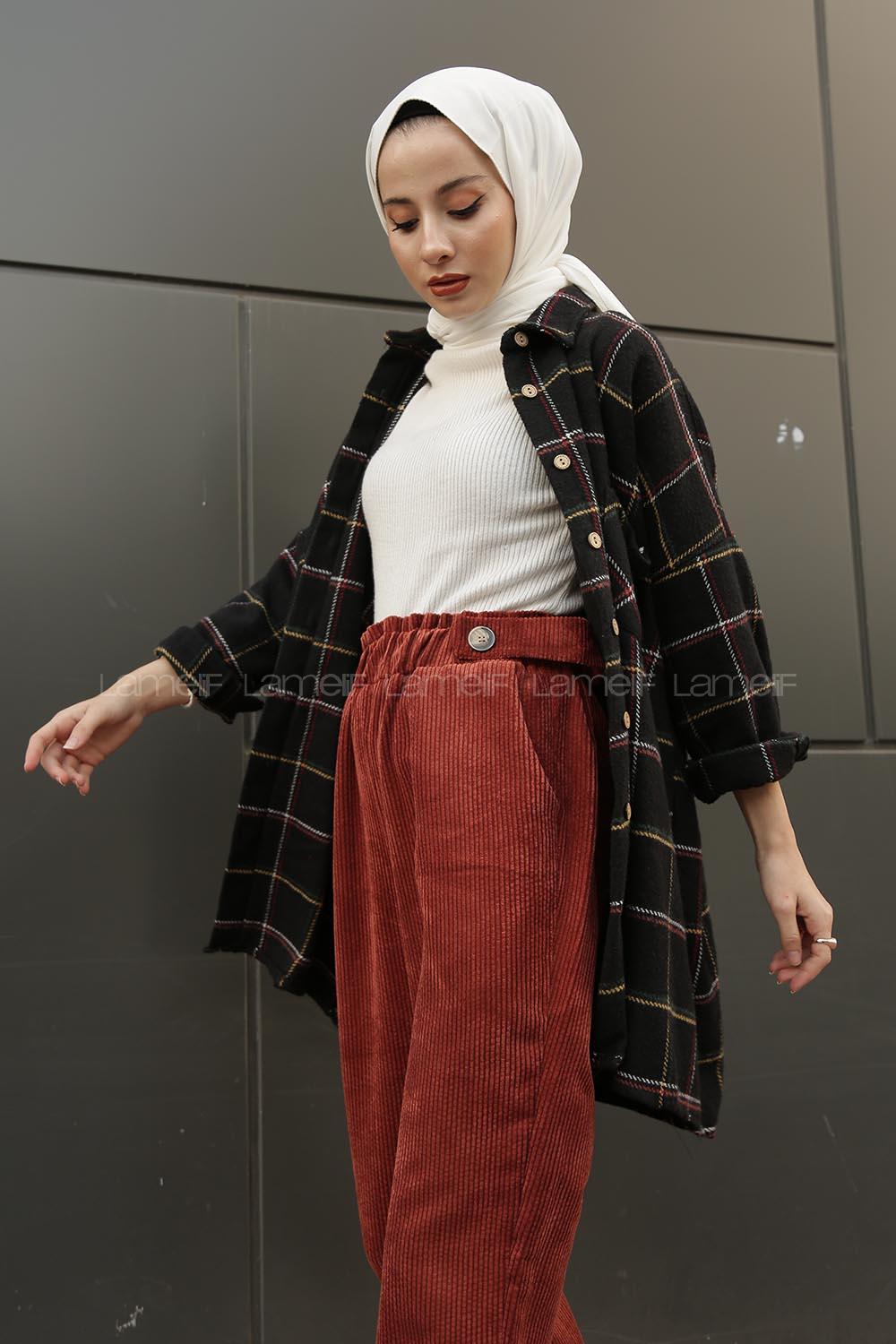 Modalamelif Tek Cepli Ekose Oduncu Gömlek Siyah