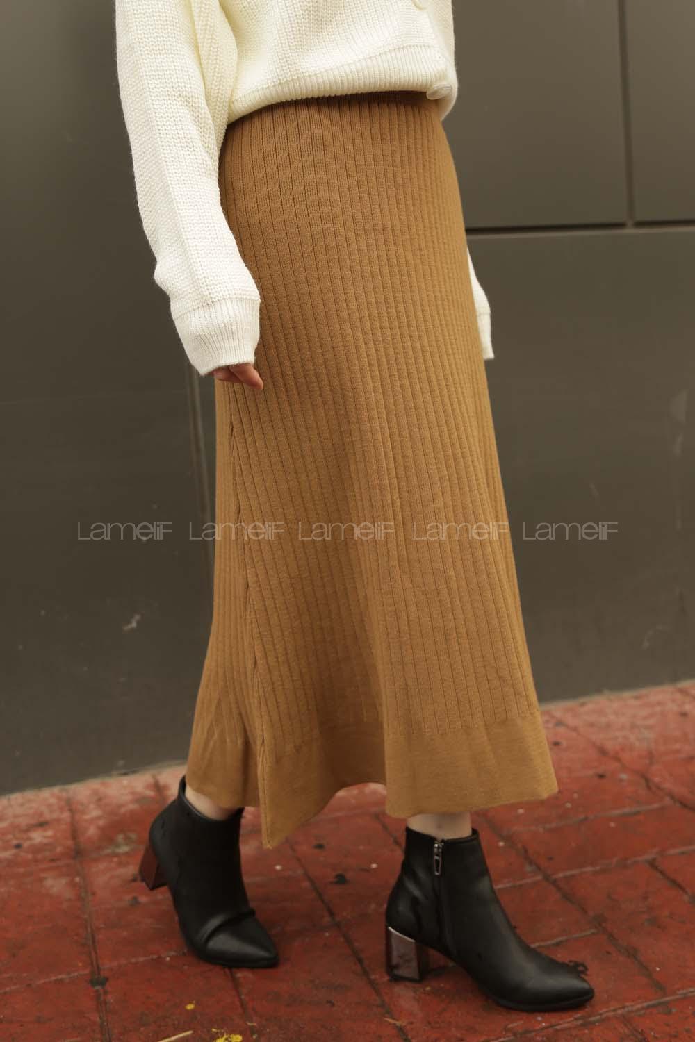 Modalamelif Fitilli Etek Taba