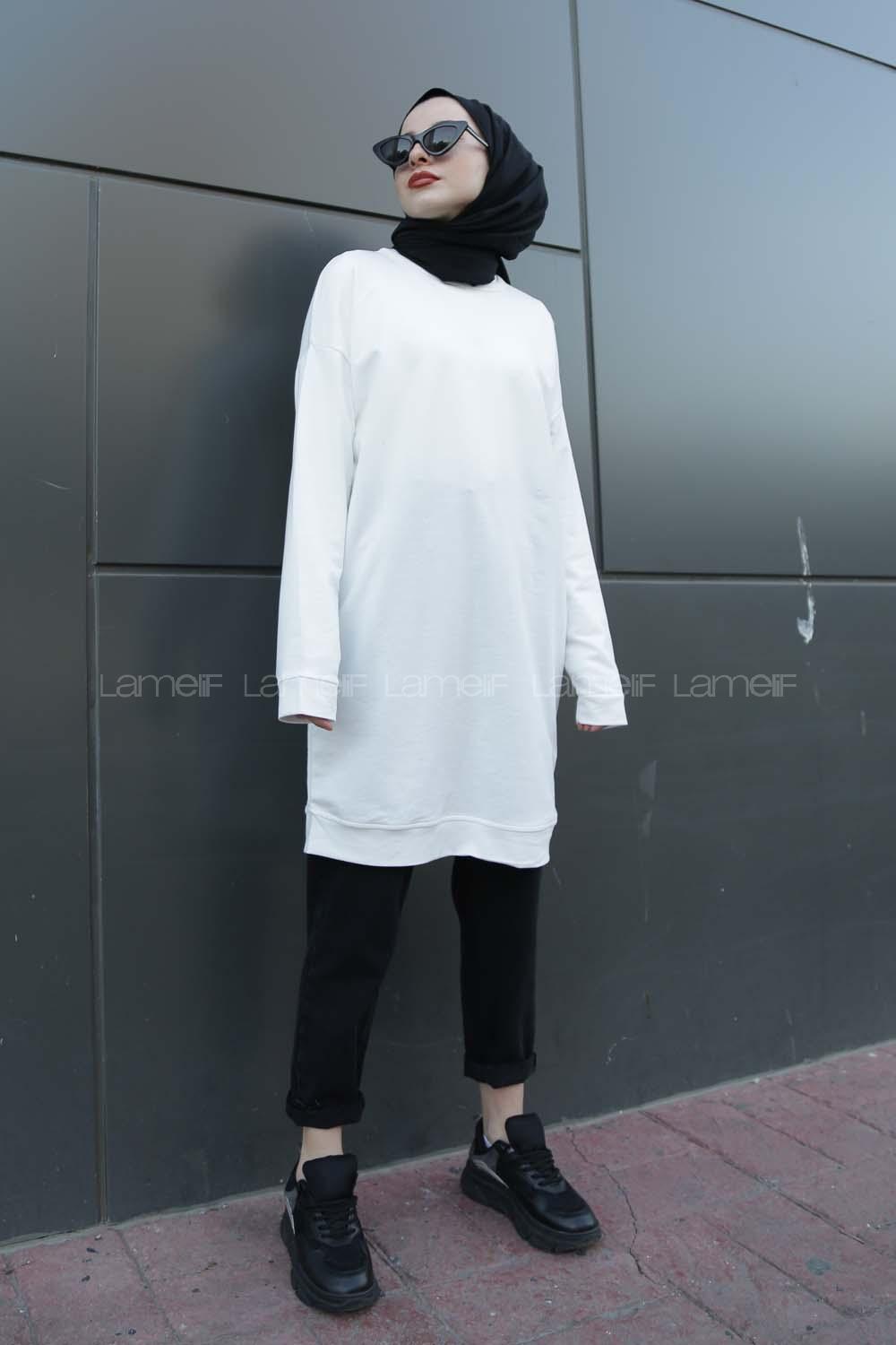 Modalamelif Düz Renk Sweat Ekru