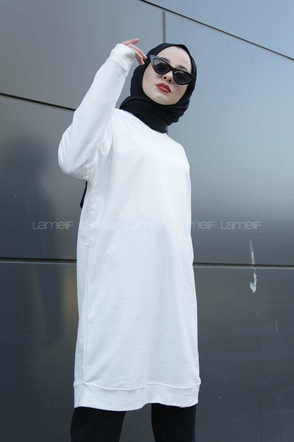 Modalamelif Düz Renk Sweat Ekru