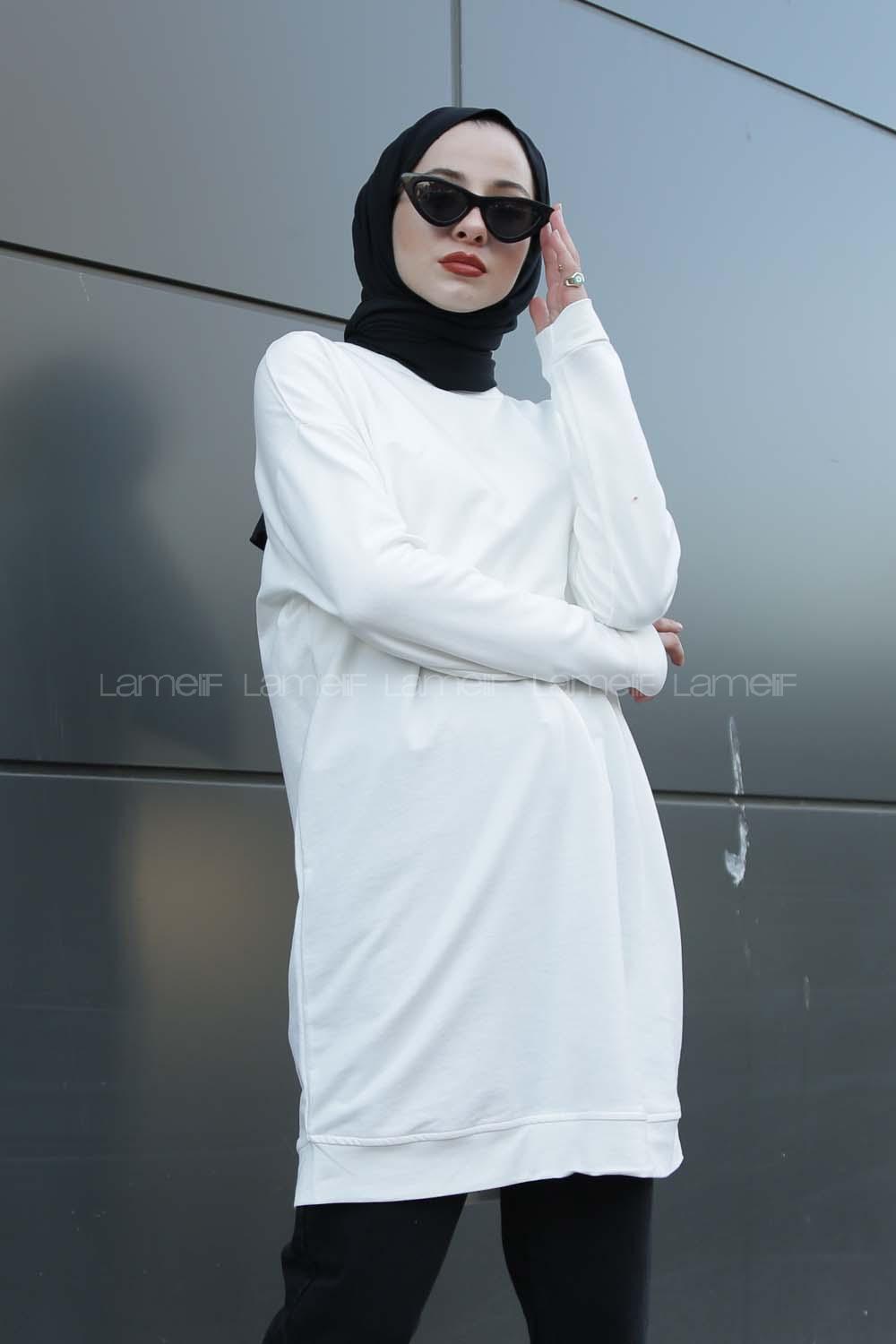 Modalamelif Düz Renk Sweat Ekru