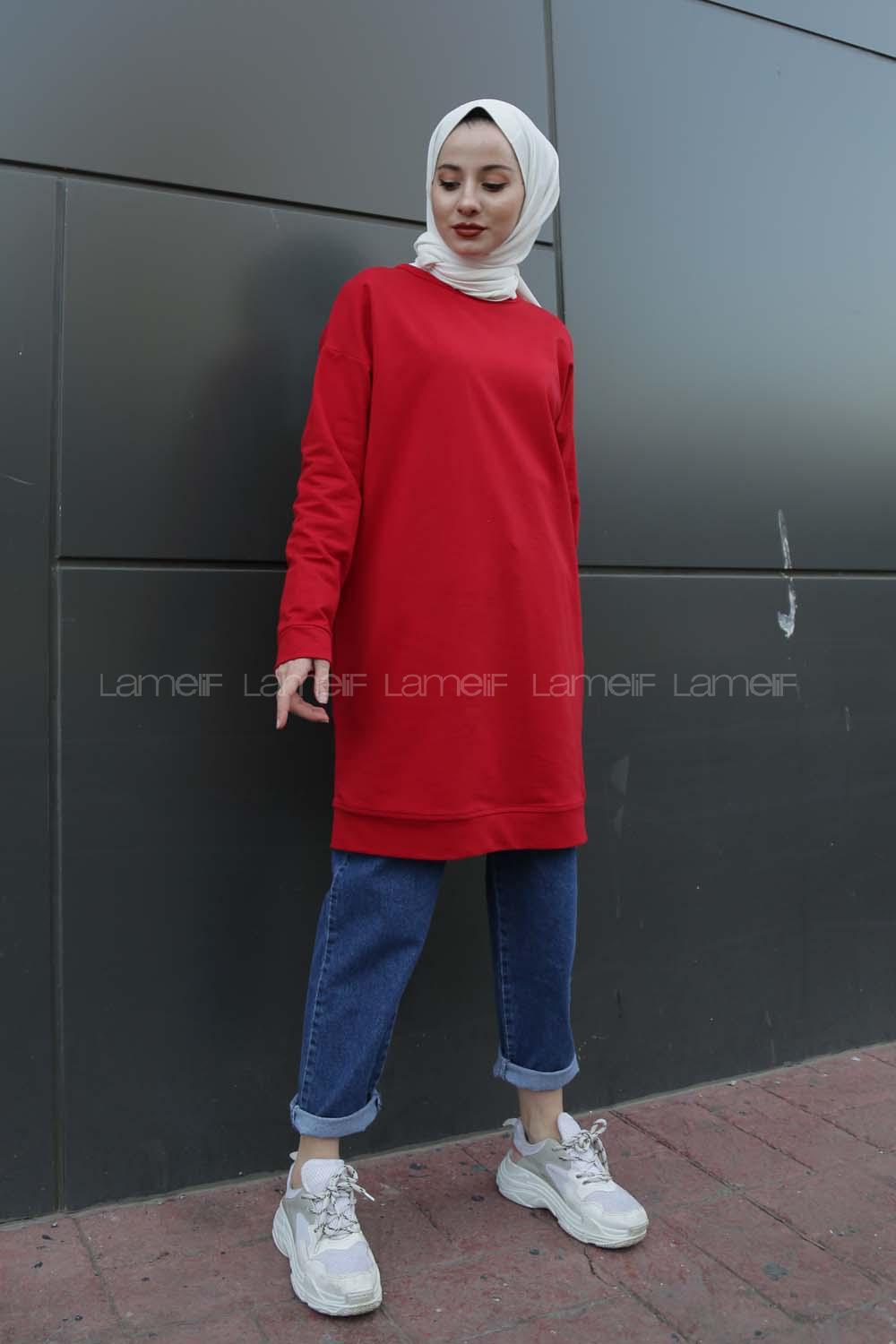Modalamelif Düz Renk Sweat Kırmızı