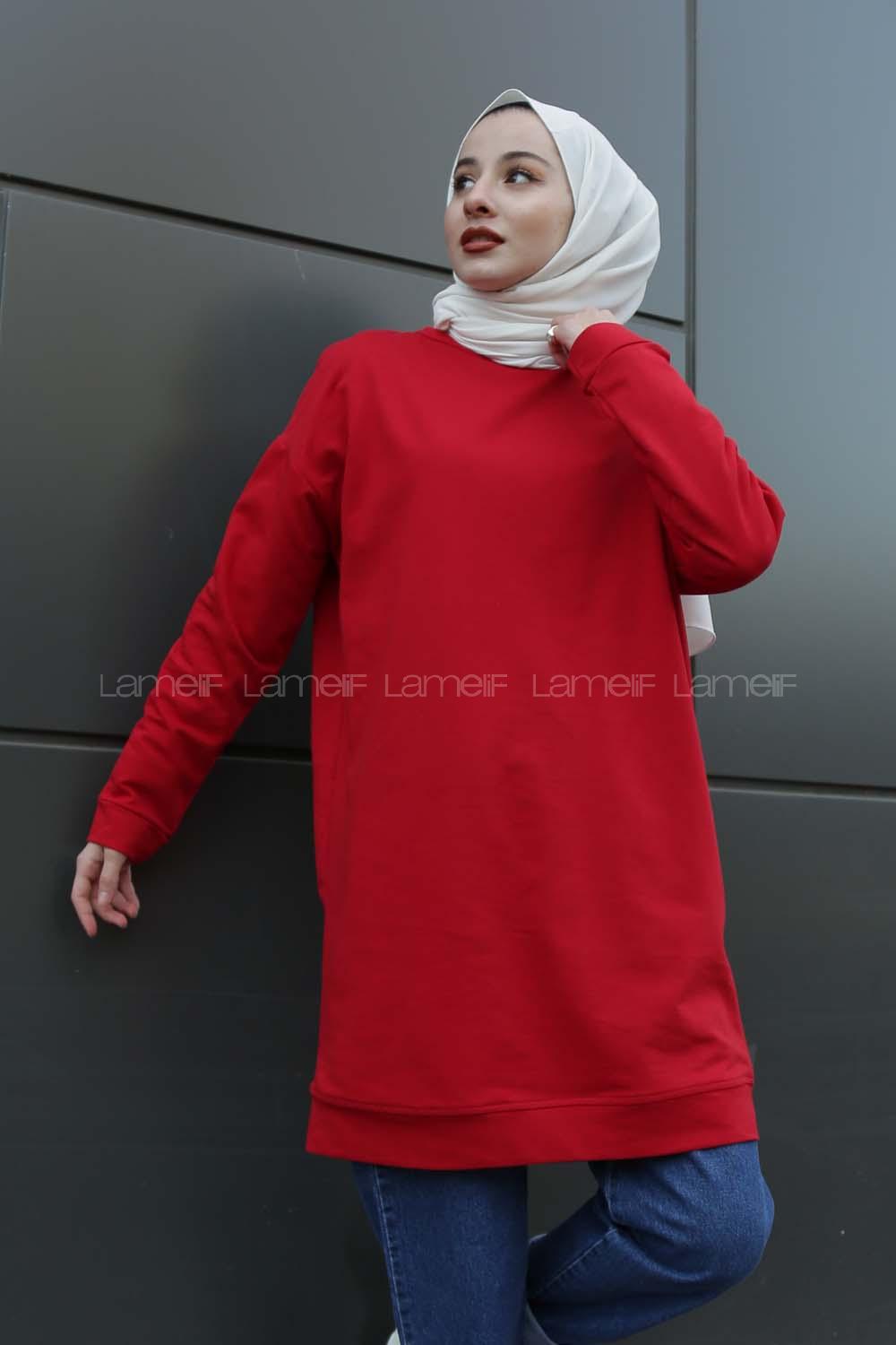 Modalamelif Düz Renk Sweat Kırmızı