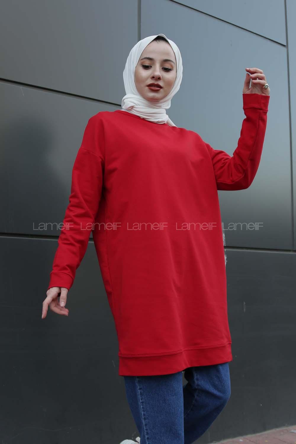 Modalamelif Düz Renk Sweat Kırmızı