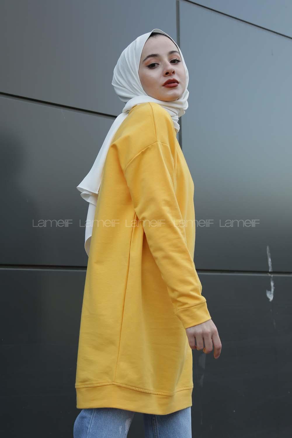 Modalamelif Düz Renk Sweat Sarı