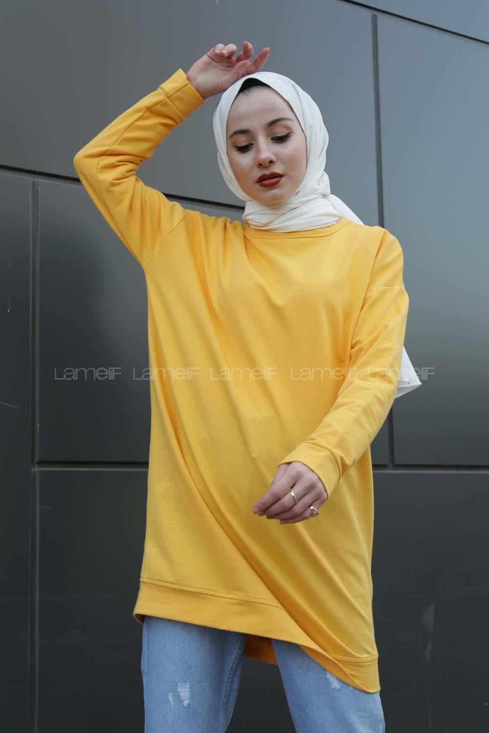 Modalamelif Düz Renk Sweat Sarı