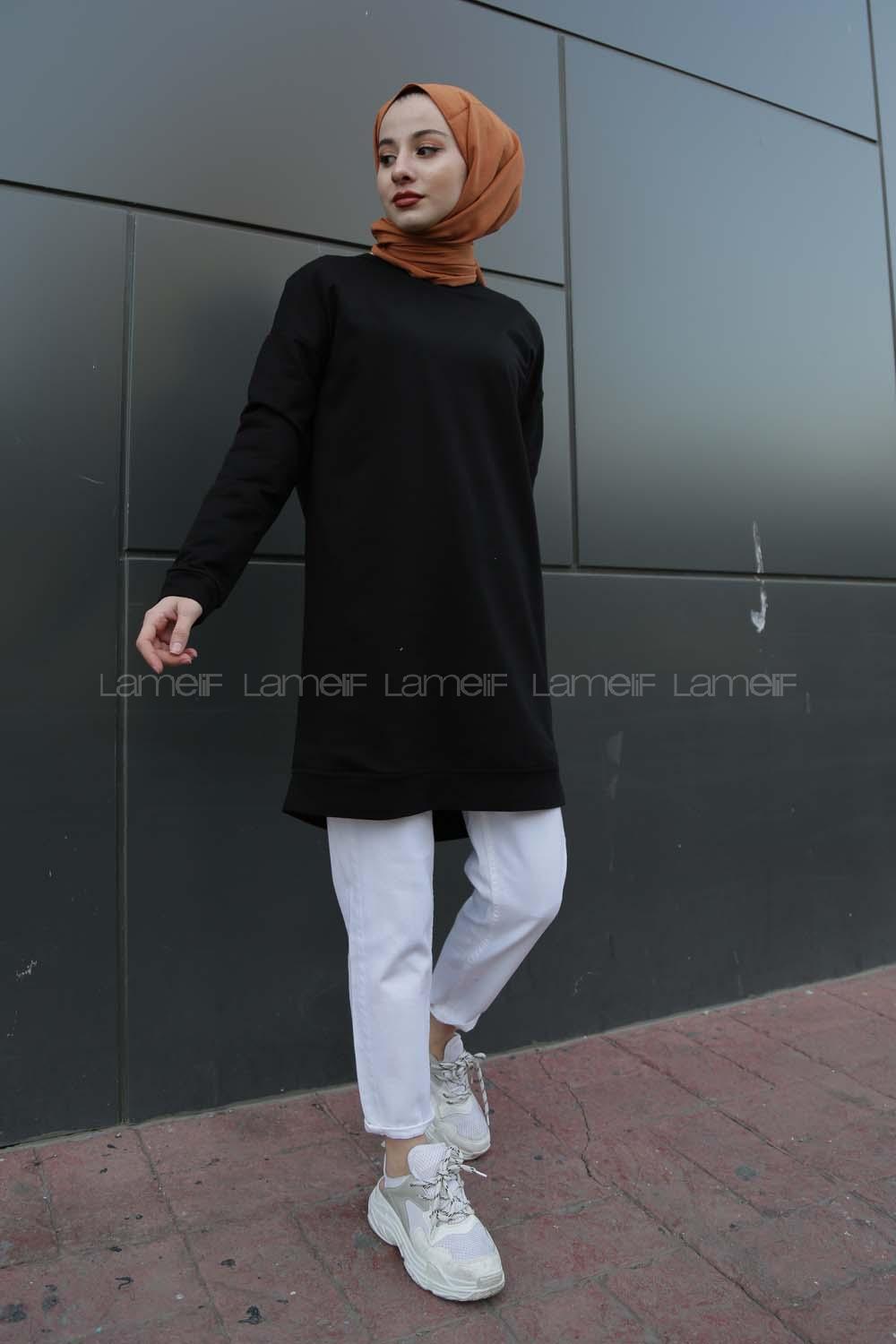 Modalamelif Düz Renk Sweat Siyah