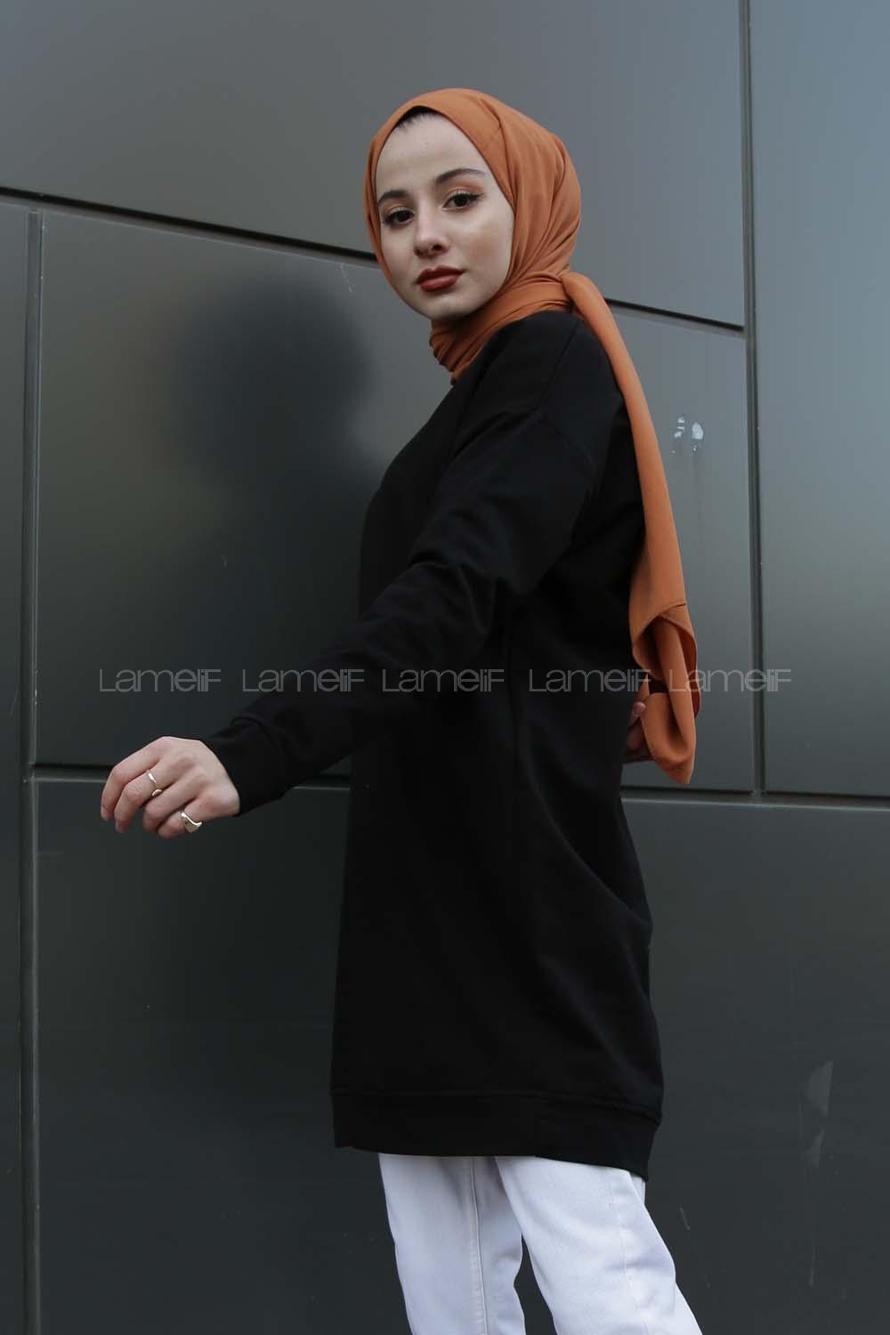 Modalamelif Düz Renk Sweat Siyah